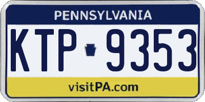 PA license plate KTP9353