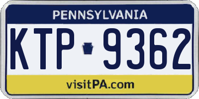 PA license plate KTP9362