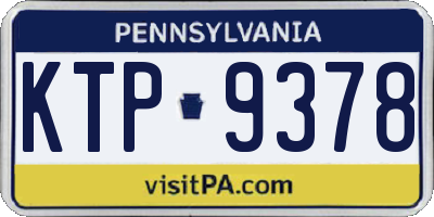 PA license plate KTP9378