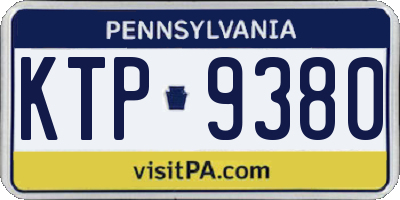 PA license plate KTP9380