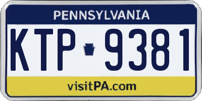 PA license plate KTP9381