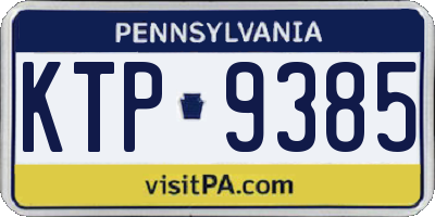 PA license plate KTP9385