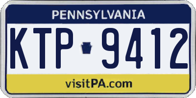 PA license plate KTP9412