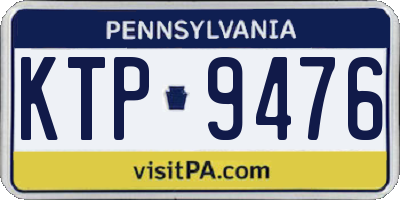 PA license plate KTP9476