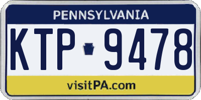 PA license plate KTP9478