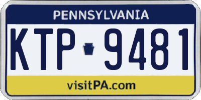 PA license plate KTP9481