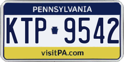 PA license plate KTP9542