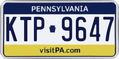 PA license plate KTP9647