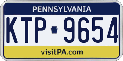 PA license plate KTP9654