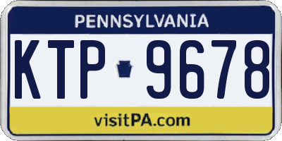 PA license plate KTP9678