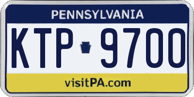 PA license plate KTP9700