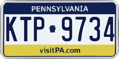 PA license plate KTP9734