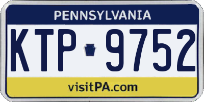 PA license plate KTP9752