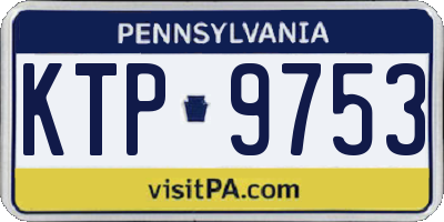 PA license plate KTP9753