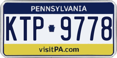 PA license plate KTP9778