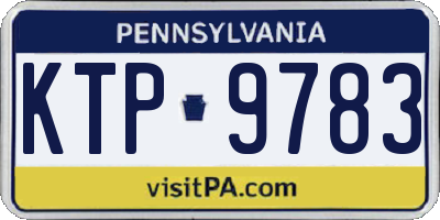PA license plate KTP9783