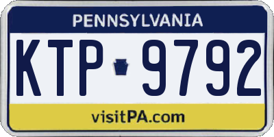 PA license plate KTP9792