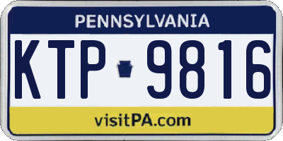 PA license plate KTP9816