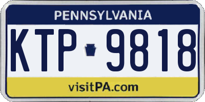 PA license plate KTP9818