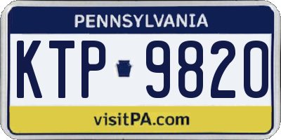PA license plate KTP9820