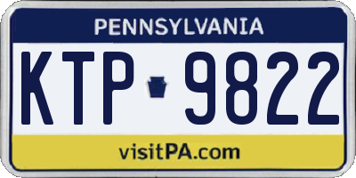 PA license plate KTP9822