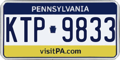 PA license plate KTP9833