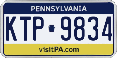 PA license plate KTP9834