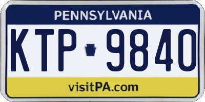 PA license plate KTP9840