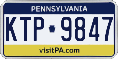 PA license plate KTP9847