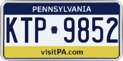 PA license plate KTP9852