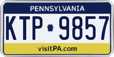PA license plate KTP9857