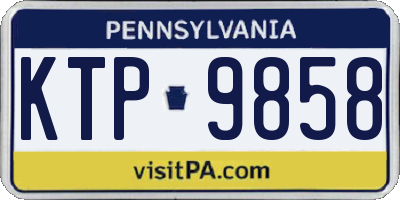 PA license plate KTP9858