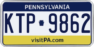 PA license plate KTP9862