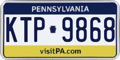PA license plate KTP9868