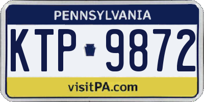 PA license plate KTP9872