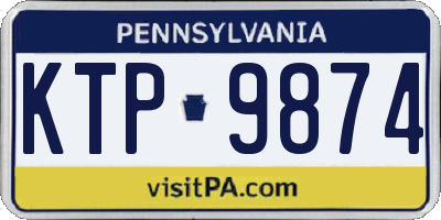 PA license plate KTP9874