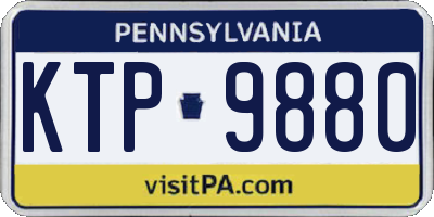 PA license plate KTP9880