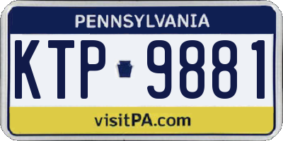 PA license plate KTP9881