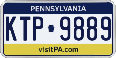 PA license plate KTP9889