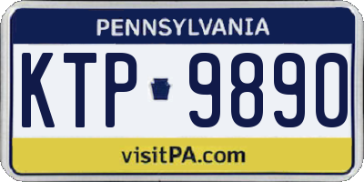 PA license plate KTP9890