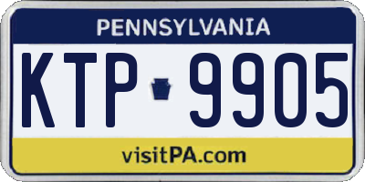 PA license plate KTP9905