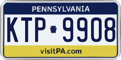 PA license plate KTP9908
