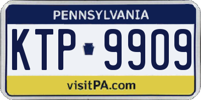 PA license plate KTP9909