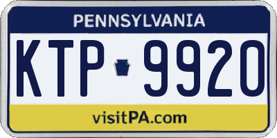 PA license plate KTP9920