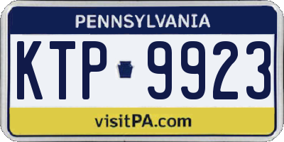 PA license plate KTP9923