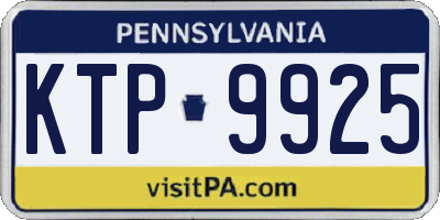 PA license plate KTP9925
