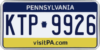 PA license plate KTP9926