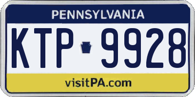 PA license plate KTP9928