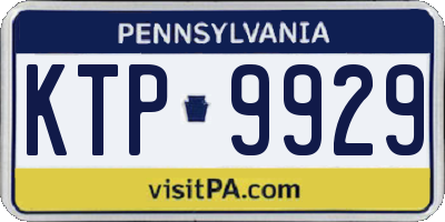 PA license plate KTP9929