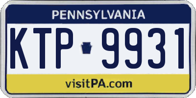 PA license plate KTP9931